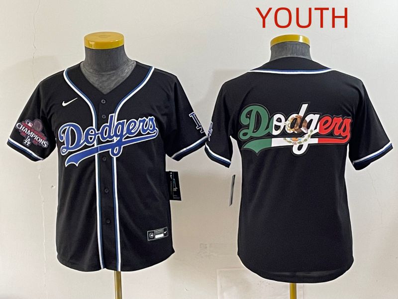 Youth 2025 Los Angeles Dodgers Blank Black Three generations Fashion Nike MLB Jersey style 10